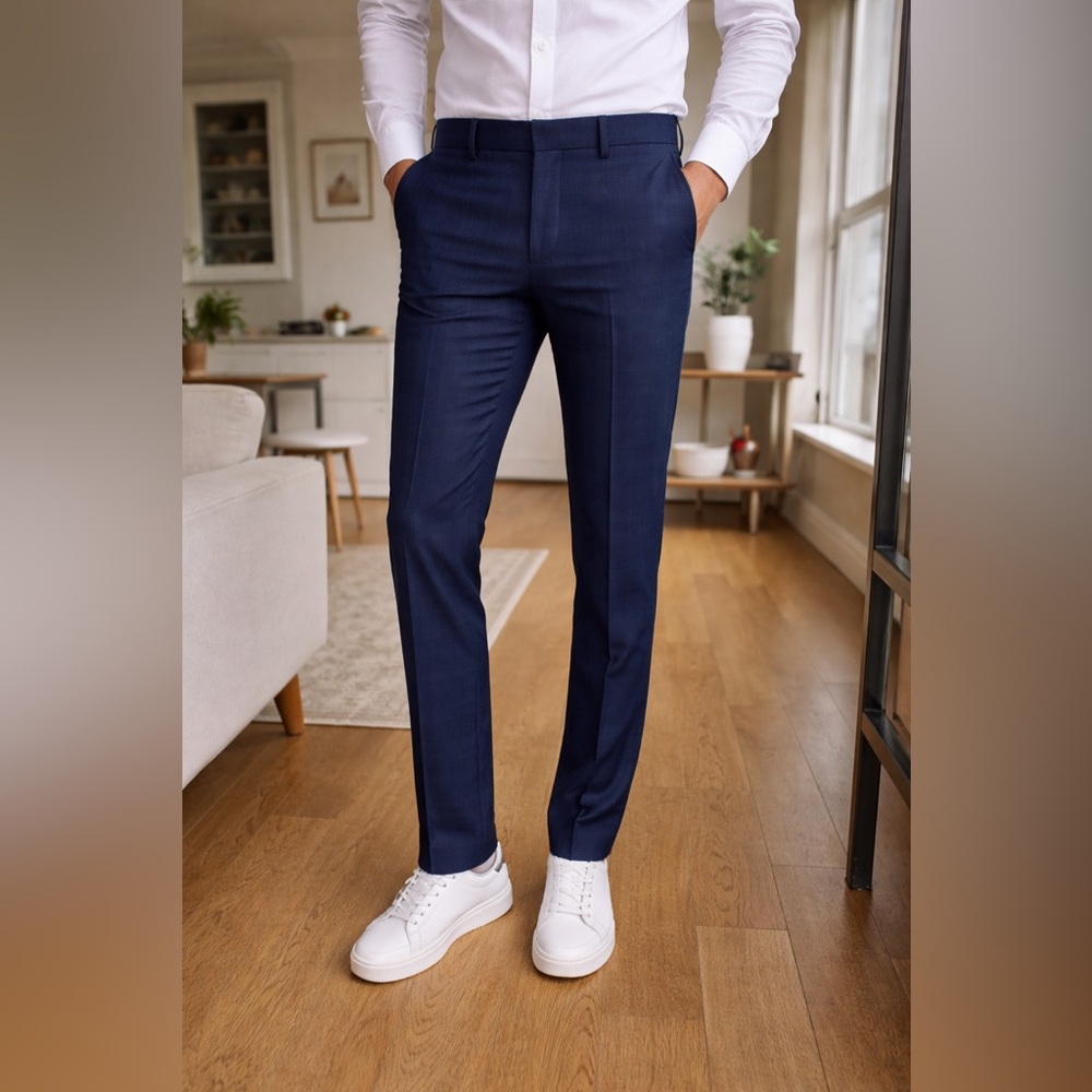 The Kooples Paris Men’s Wool Suit Trousers 32x32 Navy Check
